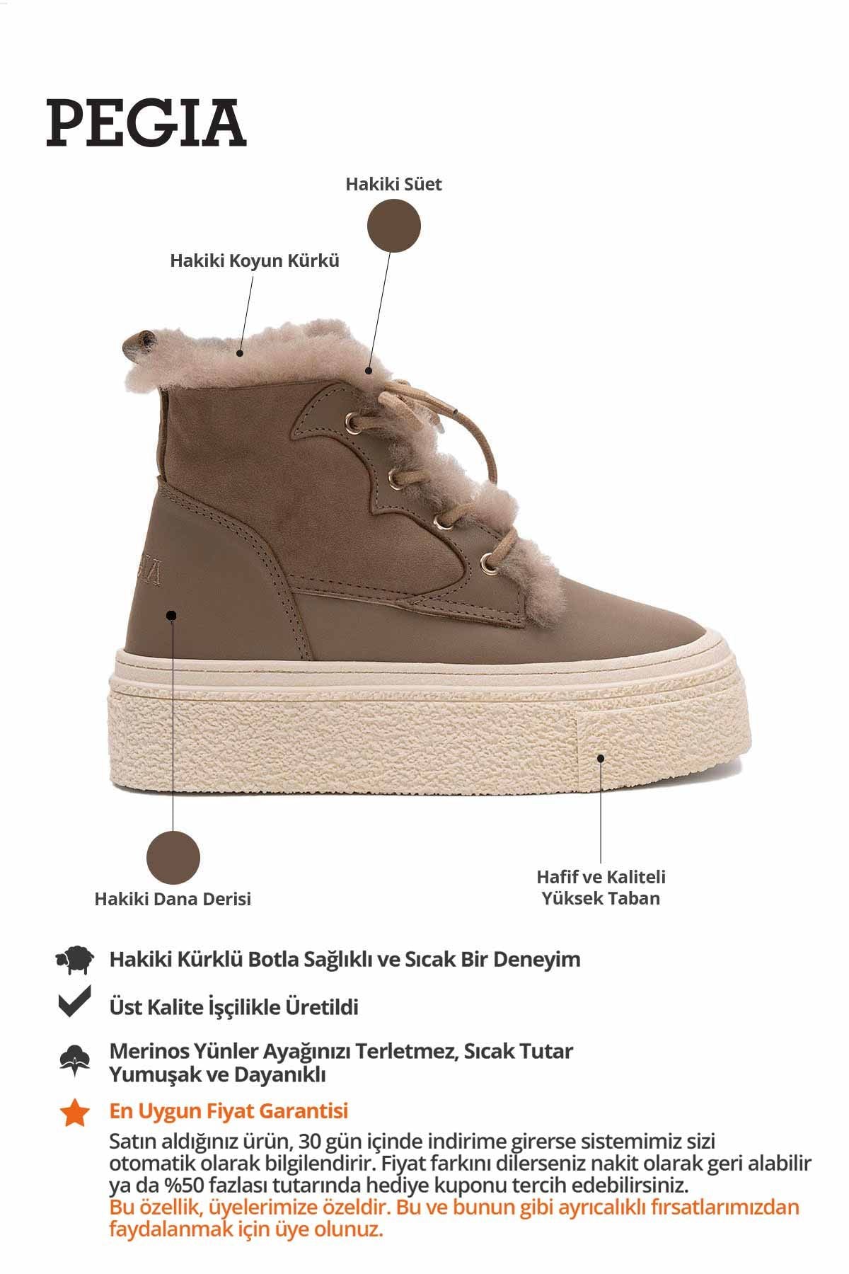 Yüksek Taban Kadın Sneaker 191351 Vizon