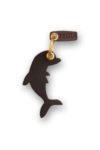 Dolphin Leather Keychain 25AN14 Brown