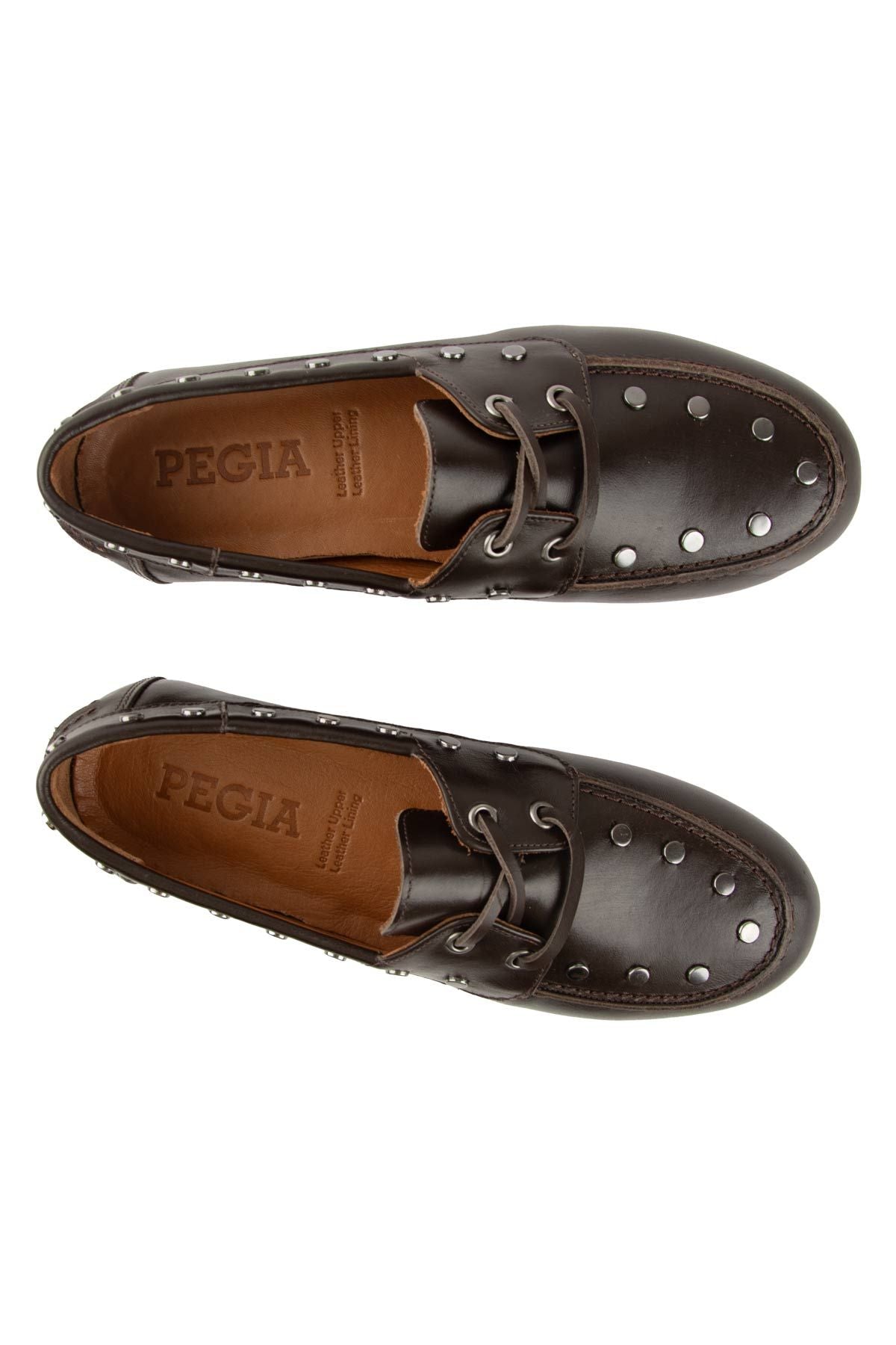 Zımbalı Deri Kadın Loafer 700921 Kahve