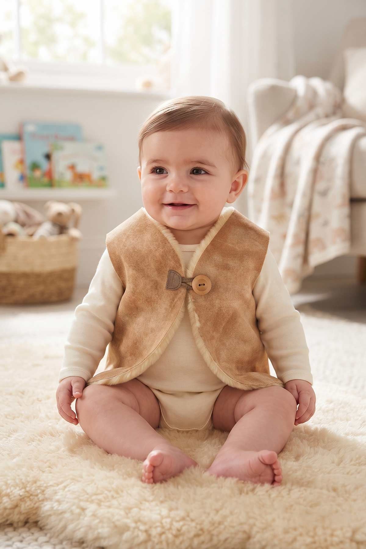 Medikal Post Bebek Yeleği MDK033 Naturel
